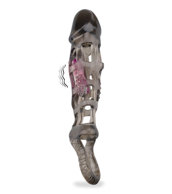 Gaine vibrante cage à pénis noire