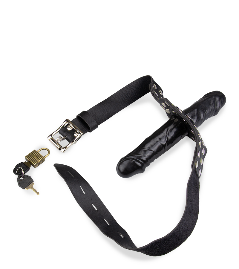 Gode ceinture bâillon pénis black