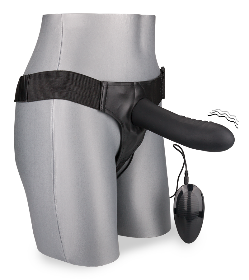 Gode ceinture creux en silicone vibrant large