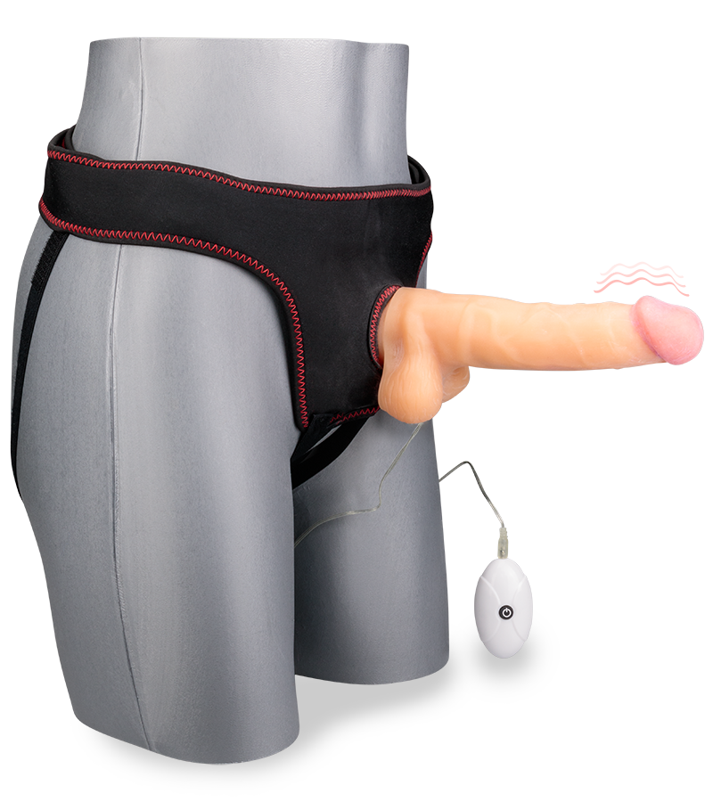 Gode ceinture vibrant 20,0cm 10 modes