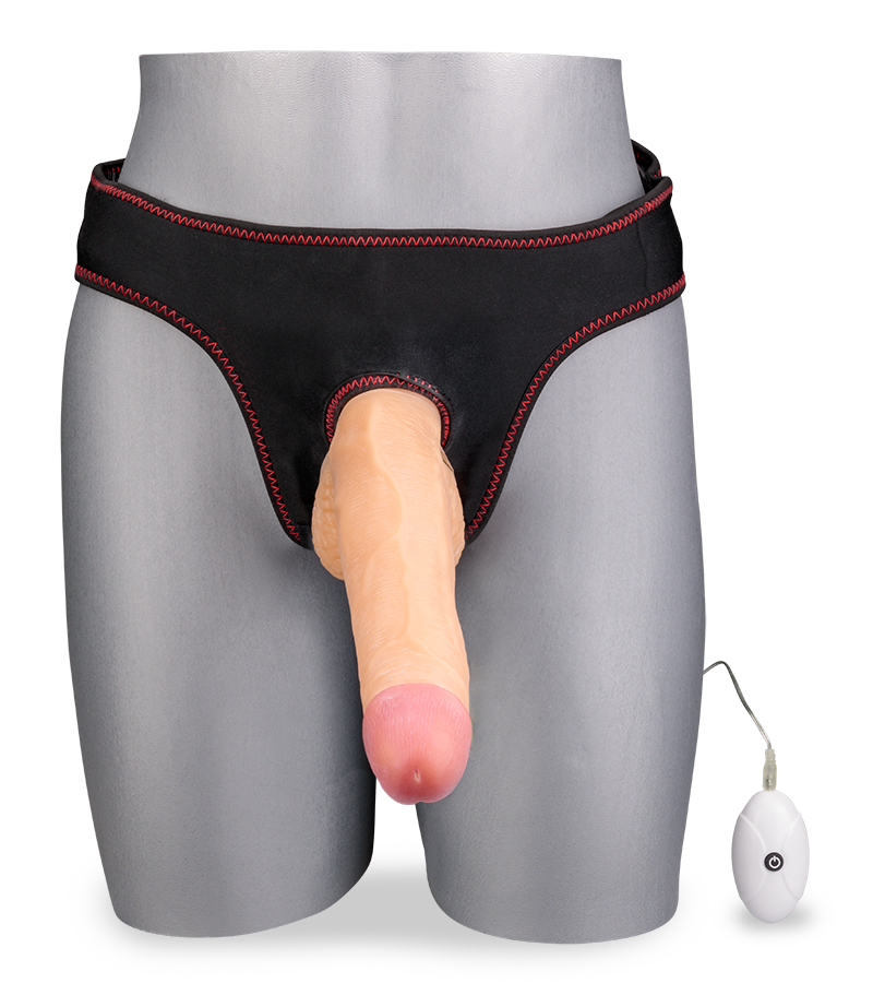 Gode ceinture vibrant courbé 22,0cm 10 modes