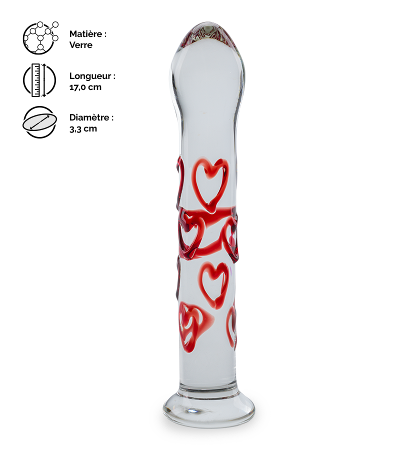 Gode en verre Heart Bubble