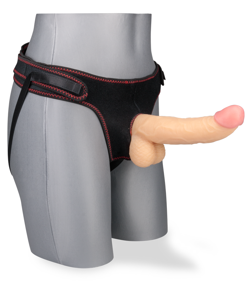 Gode réaliste courbé avec harnais Chief