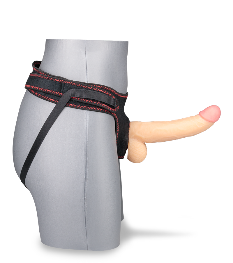 Gode réaliste courbé avec harnais Chief