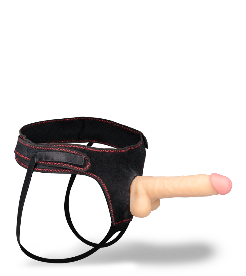 Gode réaliste courbé avec harnais Chief