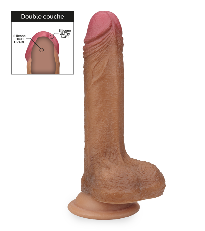 Gode ultra-réaliste silicone liquide double couche