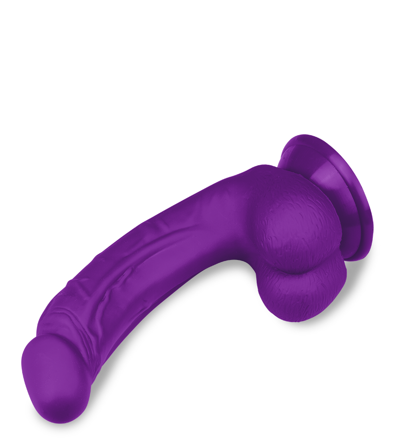 Gode ventouse courbé silicone