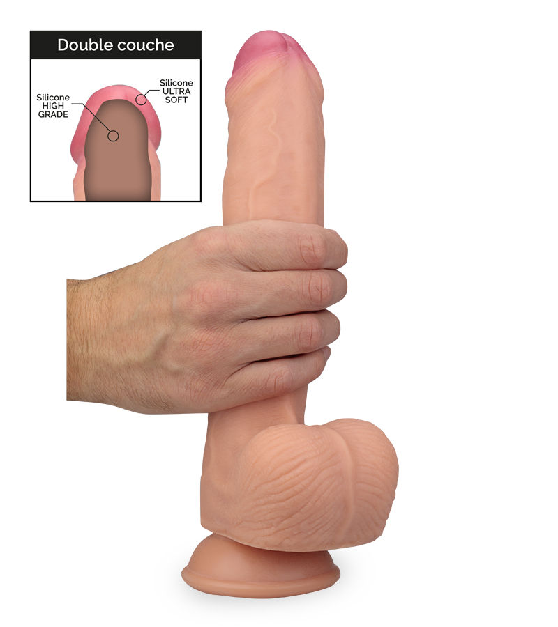 Hyper gode avec prépuce silicone double couche 29,0cm