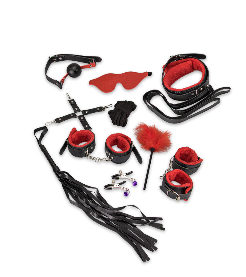 Kit jouets et accessoires bdsm 11 pièces