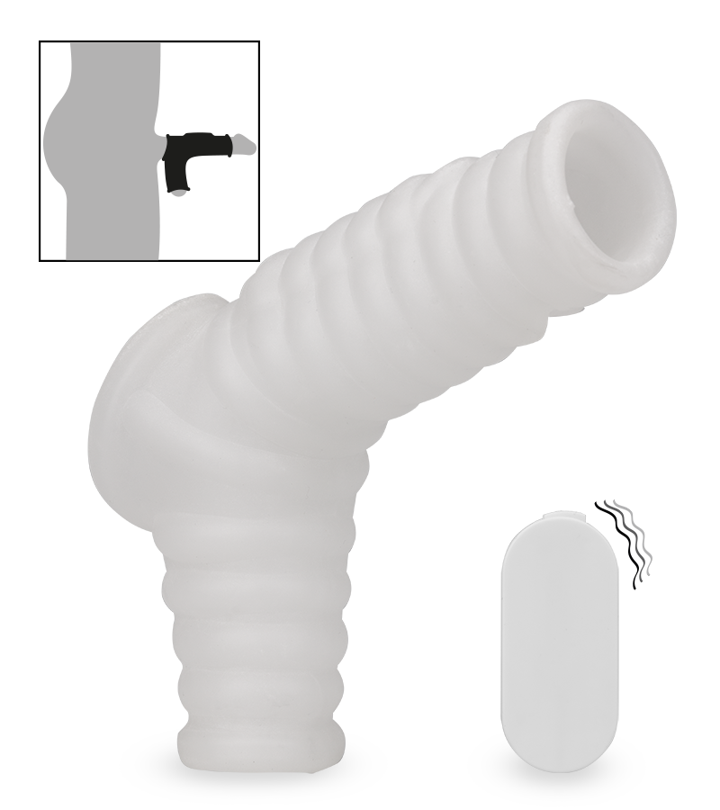 Manchon de pénis et testicules vibrant nervuré Everest