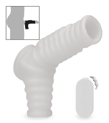 Manchon de pénis et testicules vibrant nervuré Everest