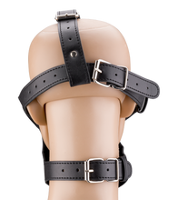 Charger l&#39;image dans la galerie, Masque BDSM en similicuir avec gag-ball