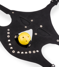 Charger l&#39;image dans la galerie, Masque BDSM en similicuir avec gag-ball