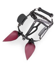 Charger l&#39;image dans la galerie, Masque cheval en similicuir avec œillères et mors