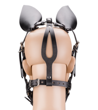 Charger l&#39;image dans la galerie, Masque cheval en similicuir avec œillères et mors