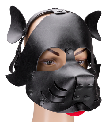 Masque de chien en similicuir avec langue