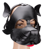Masque de chien en similicuir avec langue