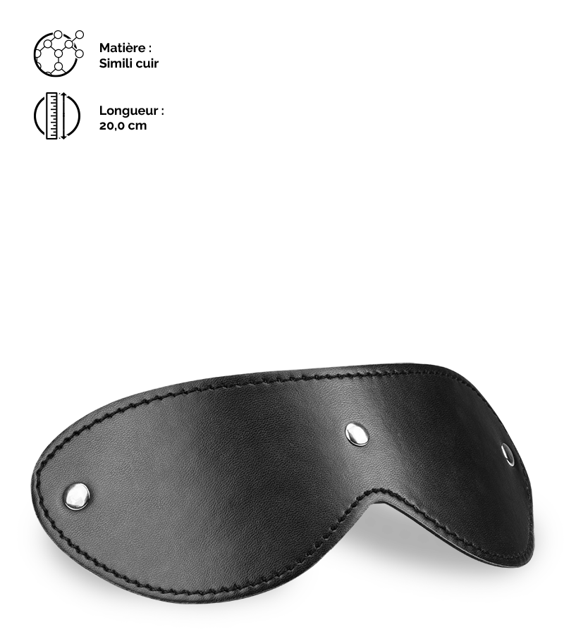 Masque loup cuir noir et rivets