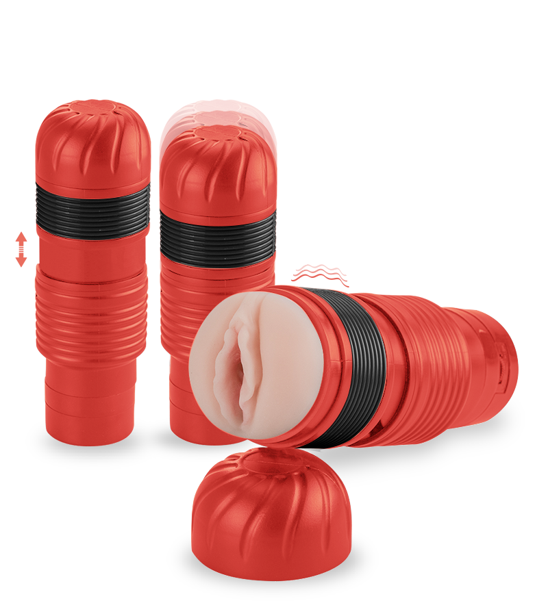 Masturbateur manuel téléscopique vibrant