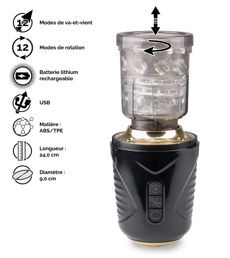 Masturbateur va-et-vient et rotations Tempest