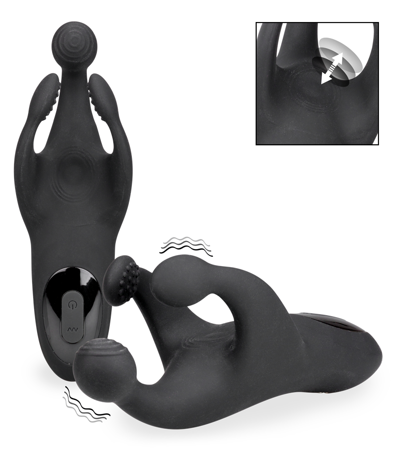 Masturbateur vibrant et pulsateur à trois branches Orgo