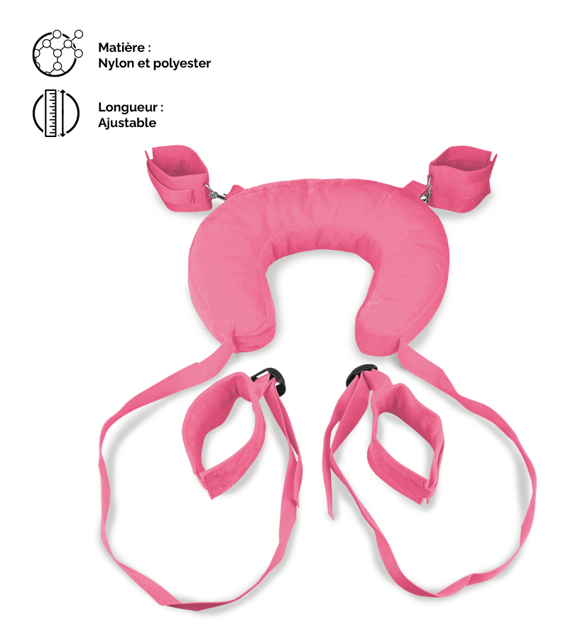 Menottes bondage chevilles et poignets avec coussin