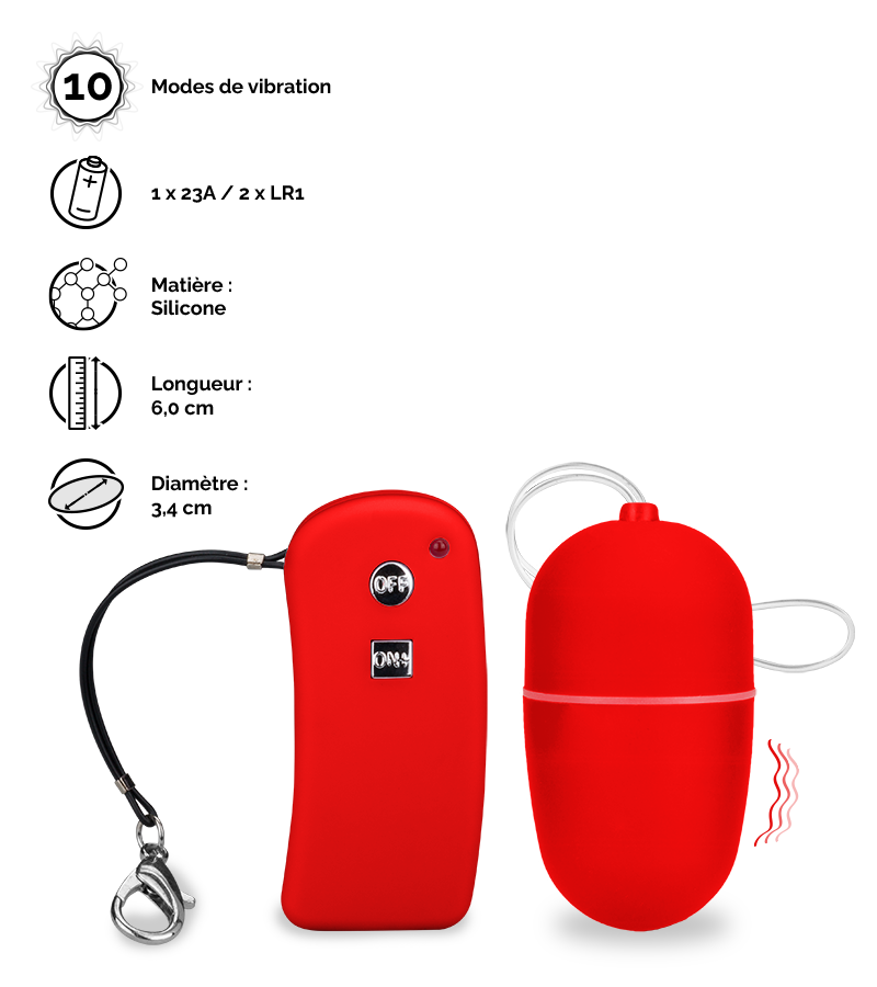 Oeuf vibrant télécommande Brava - M