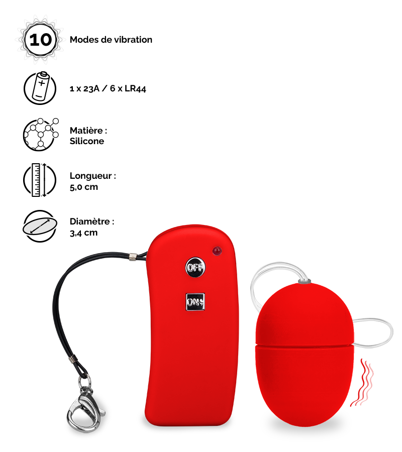 Oeuf vibrant télécommandé Brava - S