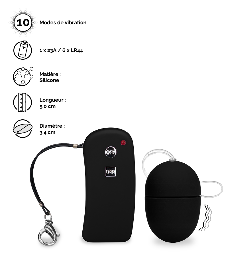 Oeuf vibrant télécommandé Brava - S