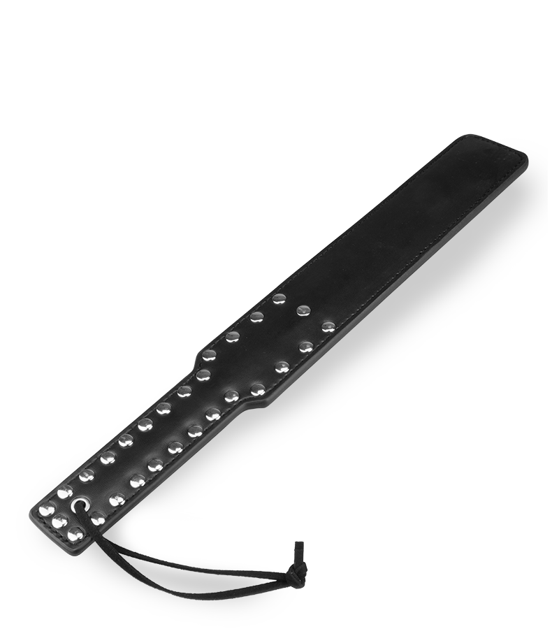 Paddle noir similicuir et rivets BDSM 38,0cm