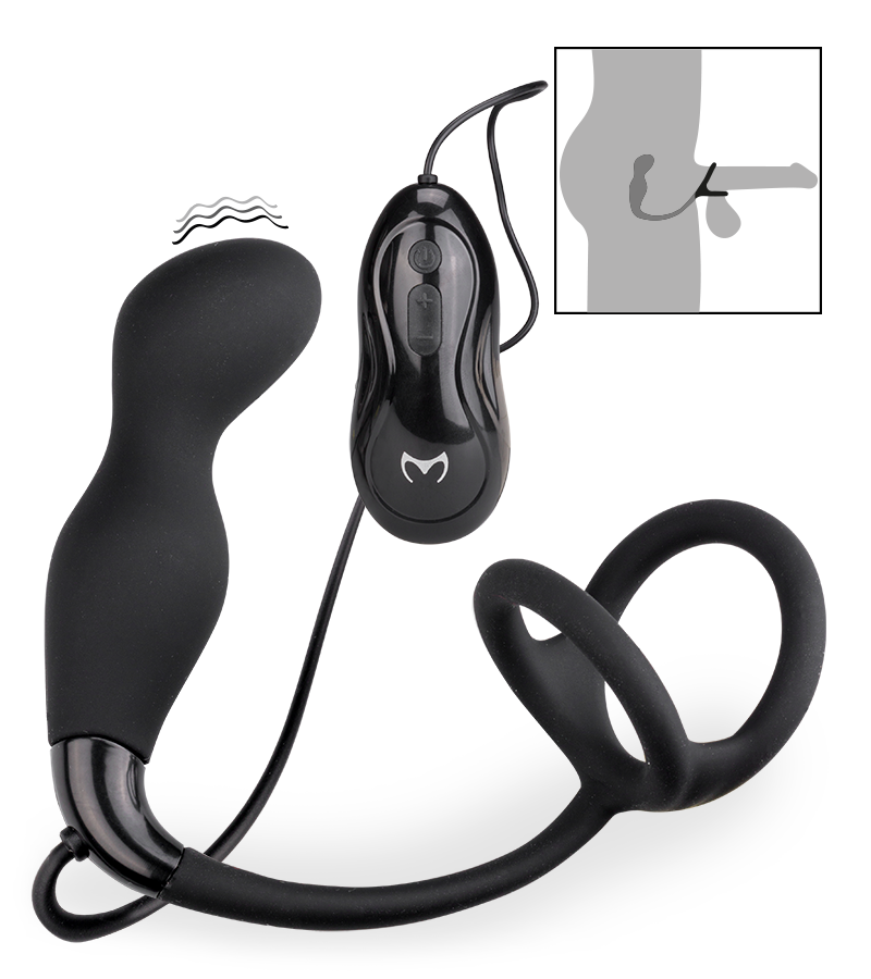 Petit stimulateur de prostate avec double cockring Remember
