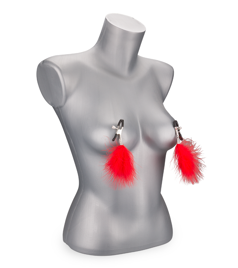Pinces à seins avec plumeaux