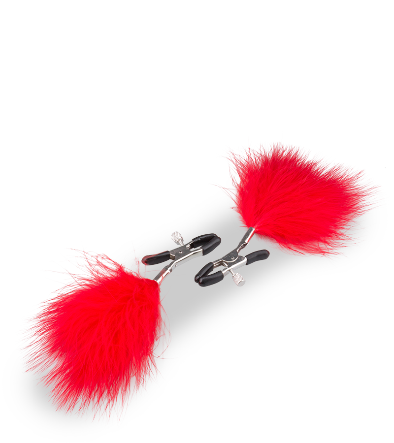 Pinces à seins avec plumeaux
