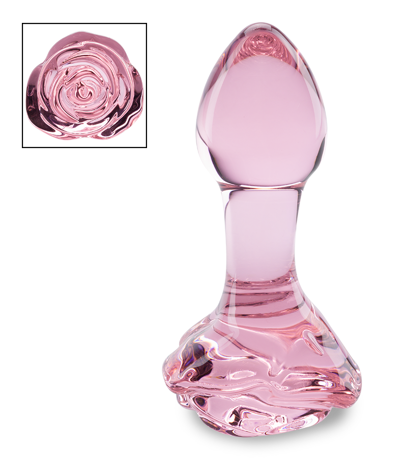 Plug anal en verre Romantic Rose
