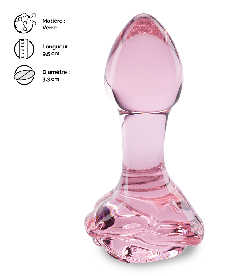 Plug anal en verre Romantic Rose