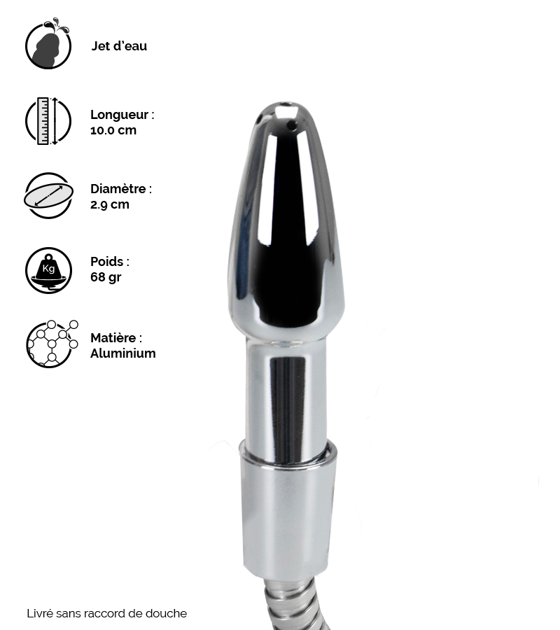 Plug anal rocket enema embout pommeau de douche