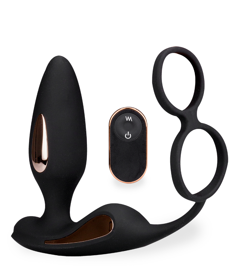Plug anal vibrant avec double anneau cockring Domino