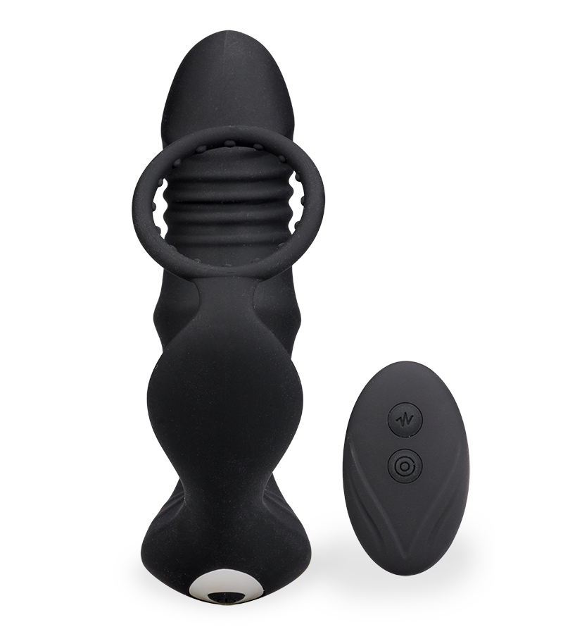 Plug anal vibrant et va-et-vient avec cockring Clark