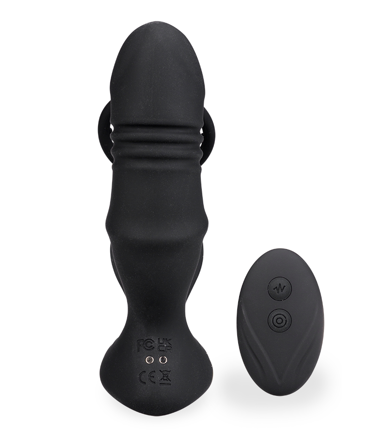 Plug anal vibrant et va-et-vient avec cockring Clark