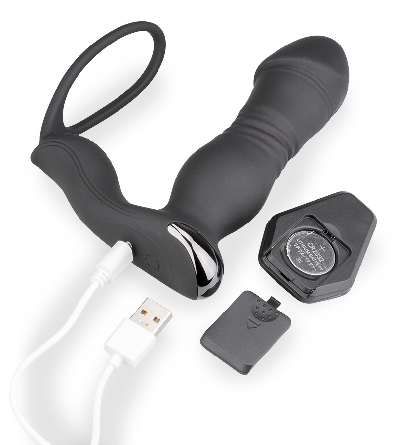 Plug anal vibrant et va-et-vient avec cockring Héra