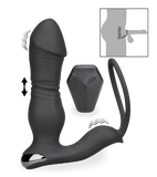 Plug anal vibrant et va-et-vient avec cockring Héra