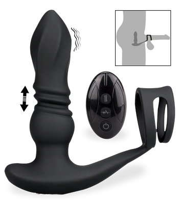 Plug anal vibrant et va-et-vient avec double cockring Toronto