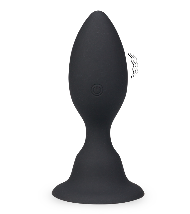 Plug anal vibrant flexible à ventouse