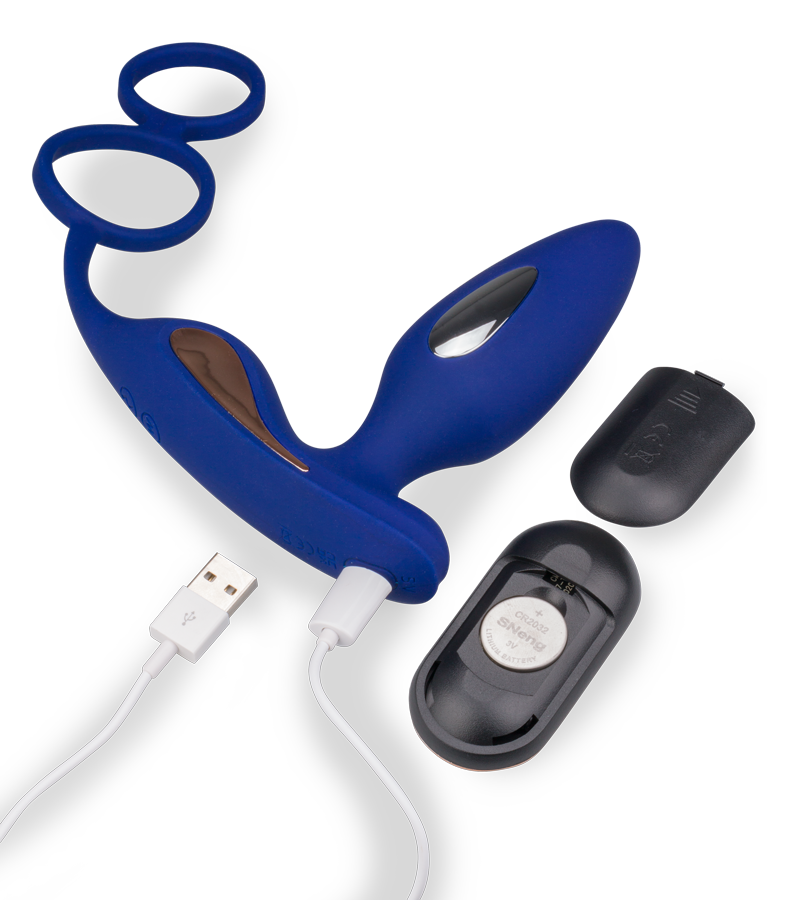 Plug anal vibrations et électrostimulation avec cockring Fever