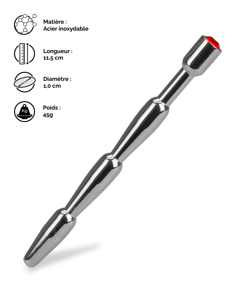Plug d&#039;urètre long avec strass