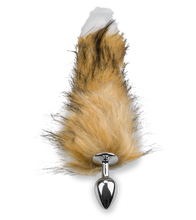 Charger l&#39;image dans la galerie, Plug queue de chien fourrure vegan marron et blanche