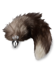 Charger l&#39;image dans la galerie, Plug queue de renard fourrure noire et blanche