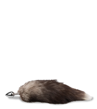 Charger l&#39;image dans la galerie, Plug queue de renard fourrure noire et blanche