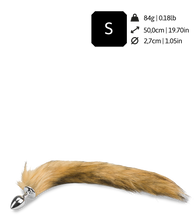 Charger l&#39;image dans la galerie, Plug queue de renard fourrure vegan marron