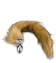 Charger l&#39;image dans la galerie, Plug queue de renard fourrure vegan marron